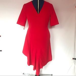red asymmetrical maggy london dress